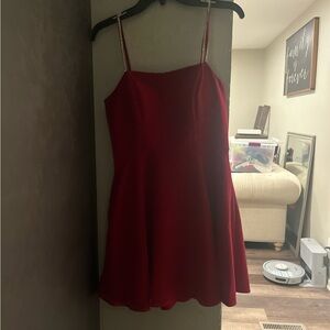 Elegant Red Mini Dress with Straps